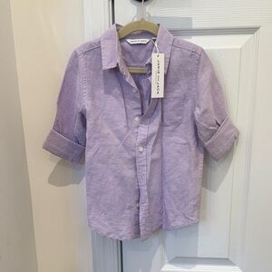 Janie and Jack Purple Button Down Shirt (Linen and Cotton) NWT